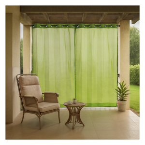 2in1 Waterproof Outdoor Curtain 260 GSM Lime Grass with Fresh Vibrant Green Tones for Modern Patio <b>Privacy</b> Sun Protection - Product Image 1