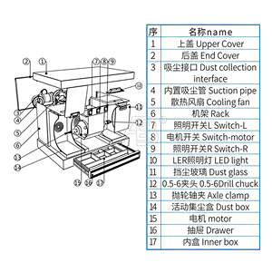 Torno <span class=keywords><strong>de</strong></span> Pulido <span class=keywords><strong>de</strong></span> Alta Velocidad para Laboratorio Dental, 500W, 3000 RPM, con Colector <span class=keywords><strong>de</strong></span> Polvo para Técnicos Dentales - Product Image 5