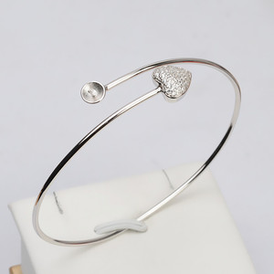 S925 <b>Silver</b> Fine <b>Beaded</b> <b>Bracelet</b> Women's Heart-Shape DIY Pearl Jewelry with 498 Accessories - Product Image 1