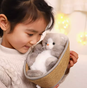 2024 vendita calda disegni popolari gatto peloso In cesto giocattoli di peluche peluche peluche giocattoli pezza gattino personalizzato per la decorazione della stanza - Product Image 2