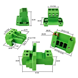 Conector y Enchufe de Alta Corriente de 7.62mm de Paso, 32A, con Brida para Montaje a Través de Pared - Juego Completo Macho-Hembra Sin Soldadura en Línea - Product Image 2