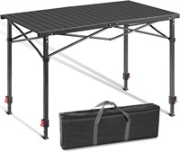 Table de pique-nique rectangulaire pliante moderne en aluminium léger noir personnalisée pour une utilisation en extérieur