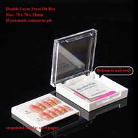 Boîte de rangement anti-poussière pour faux ongles, présentoir transparent rose pour bijoux, boîtes d'emballage pour ongles à presser