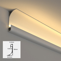 Rondelles murales LED à fente linéaire sans plafond Lampe de ligne de plinthe d'angle supérieure lumineuse avec lampe de retour LED pour une installation lumineuse