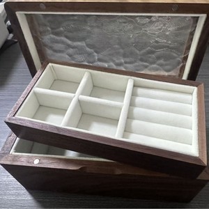Black walnut solid wood gold bar <b>storage</b> box, small jewelry box, rectangular necklace, <b>ring</b>, and bracelet portable <b>storage</b> - Product Image 1
