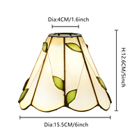 Abat-jour de remplacement moderne Blivuself, abat-jour en verre teinté vintage blanc et vert en forme de feuille, accessoires pour lustre et applique murale