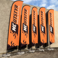 Nouveau Produit Populaire, Drapeaux Plumes de Plage Personnalisés en Polyester, Publicité Personnalisée pour Jardin et Bord de Route, Support de Bannière Extérieur Personnalisé