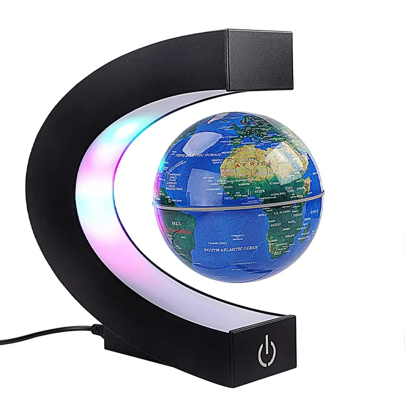 गर्म बिक्री चुंबकीय उत्तोलन ग्लोब के लिए एलईडी प्रकाश के साथ चुंबकीय उत्तोलन अस्थायी ग्लोब विश्व मानचित्र डेस्क सजावट