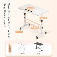 Bureau d'ordinateur en bois réglable Bureau d'écriture simple mobile avec fonction de pliage pour étude à domicile ou table de travail debout