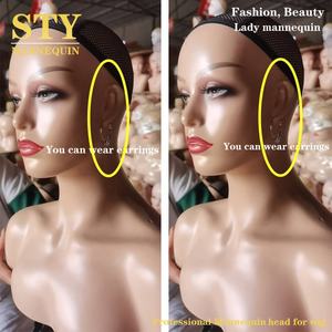 Maniquí busto para sombreros negro mujeres maniquí Peluca de pelo humano al por mayor cabeza de maniquí - Product Image 5