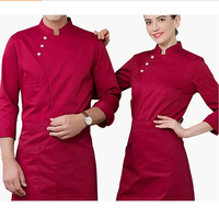 Veste de chef unisexe en polyester/coton, respirante, à manches courtes, pour la cuisine, uniforme de chef de restaurant