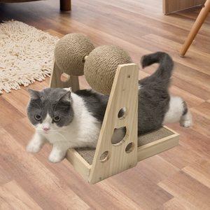 Tapis à gratter pour chat, grattoir en carton avec boules de sisal, jouet interactif, boule rotative pour chats et chatons - Product Image 1
