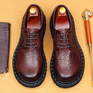 Zapatos Casuales de Oficina de Negocios, Hechos a Mano, de Cuero Genuino, de Alta Calidad y a la Moda, Estilo Slip-On, Evergreen - Product Image 3