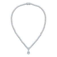 Collier pendentif en moissanite en forme de poire, pavé complet, argent sterling S925, design goutte d'eau, bijoux étincelants, vente en gros