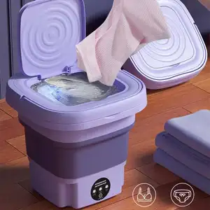 Nova Máquina De Lavar Roupa Dobrável Telescópica, Máquina De Lavar Banheiro Pequeno Portátil E Máquina De Cuidados