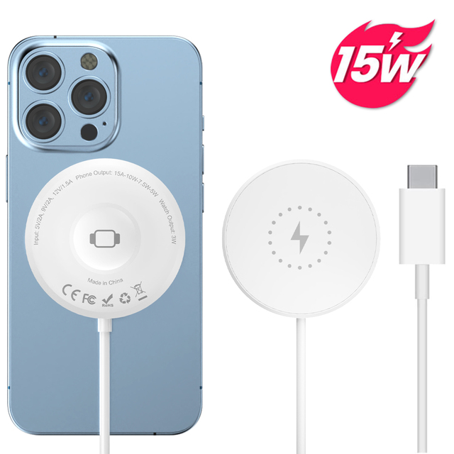 New Magnetic 3 in 1 -enabled Wireless Charger with Fast Charging for 15 for for Note & Earphone