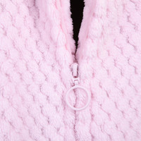 Peignoir long en polaire corail rose clair pour femme, confortable, séchage rapide, col montant, hiver, longueur intégrale