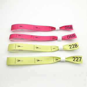 <span class=keywords><strong>Bracelet</strong></span> personnalisé en tissu et nylon, bracelets ajustables avec Clip en plastique, pour une utilisation à une fois - Product Image 2