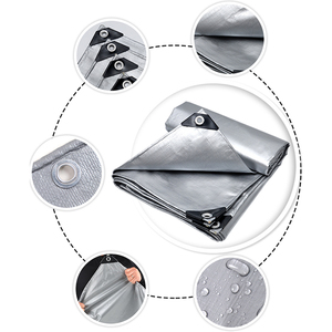 Personnalisé 180GSM Argenté Tissu Imperméable Auvent Extérieur <span class=keywords><strong>Ombrage</strong></span> <span class=keywords><strong>Voile</strong></span> Bateau Voiture Camion Couverture Imperméable PE Bâche - Product Image 2