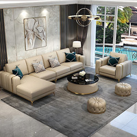 Ensemble de canapés en cuir microfibre de luxe, confortables, avec dossier souple, pour appartement - Prix de gros