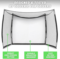 Cage de golf 10x8 pieds en polyester avec cadre métallique, filet d'entraînement pour simulateur de golf, écran d'impact HD, logo personnalisé disponible