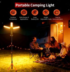 Lampe de camping portable pliable avec trépied, interface à vis 1/4 pour diffusion en direct, LED lumineuse - Product Image 3