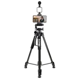 Vlogging Kit, Kit pemula YouTube, Kit Vlogging untuk kamera, dudukan ponsel untuk perekaman Video dengan Tripod 150cm dapat diperpanjang