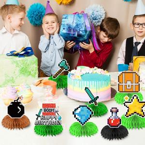 Venta caliente para <span class=keywords><strong>Minecraft</strong></span> tema adornos de fiesta de cumpleaños Pixel War Honeycomb Edge para decoración de mesa para nuevo para <span class=keywords><strong>Minecraft</strong></span> - Product Image 1