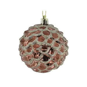 New Holiday Decorations Christmas Plastic Ornaments Indoor Plastic Round Pinecone Hanging Decorations