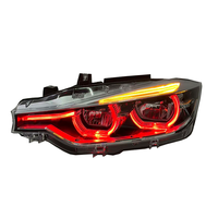 Nouveaux phares SJC Auto V3 originaux argentés tricolores DRL pour BMW F30 F35, feux de jour jaunes/blancs/rouges, phares Angel Eyes