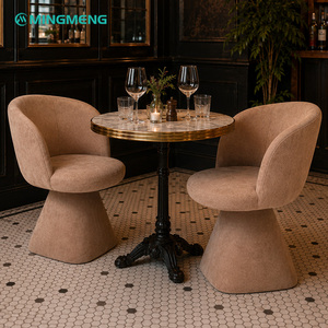 Modern Oval Wood Coffee Table With Fabric Chairs Contemporary <b>Restaurant</b> Furniture <b>Set</b> For Hotel Use - Product Image 5