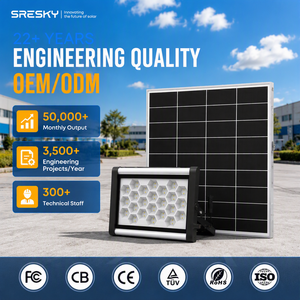 Faro Solare SRESKY 40W 60W 80W per Esterni Impermeabile con Grado di Protezione IK08, Batteria LiFePO4, Grado Commerciale, Funzione Crepuscolare - Product Image 1