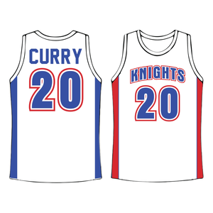 TF en Stock bordado conjuntos de uniforme de baloncesto juvenil Reversible Curry #20 caballeros blanco cosido camiseta de baloncesto de escuela secundaria - Product Image 1