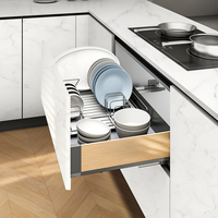 ARTSTEEL Tiroir à vaisselle coulissant moderne et écologique en aluminium, égouttoir multifonctionnel avec compartiments pour couverts