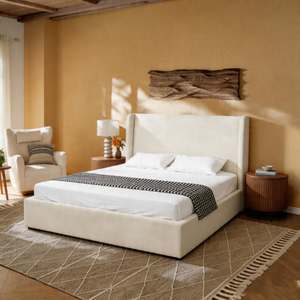 <span class=keywords><strong>Lit</strong></span> de luxe moderne en bouclette blanche, cadre de <span class=keywords><strong>lit</strong></span> King Size, tête et pied de <span class=keywords><strong>lit</strong></span> rembourrés, idéal pour salon et hôtel - Product Image 1