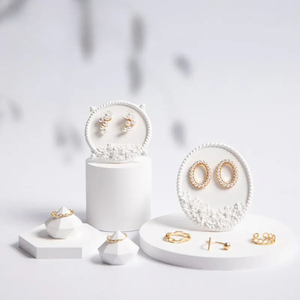 Rak Pajangan Perhiasan, Perlengkapan Foto Perhiasan, Penyimpanan Toko, Ornamen, Rak Pajangan Cincin Plester Buatan Tangan, Penyangga Cincin, Plat Penyangga - Product Image 1