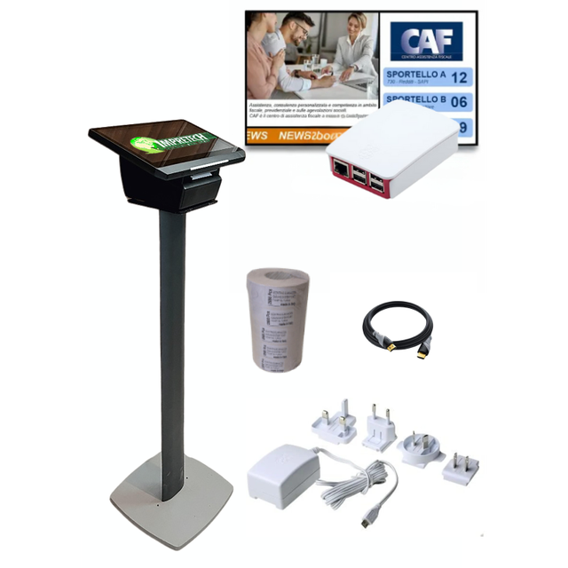 E-TURNIXBOX Advanced CAF Indoor Payment Kiosks with Intelligent Queue Management System Floor Standing and Vocal Messages