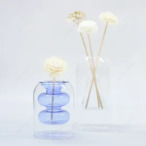 Factory Made New Style High Borosilicate Glass Fragrance Bottle 50ml 100ml 150ml 200ml Custom Capacity Reed Diffuser Bottle