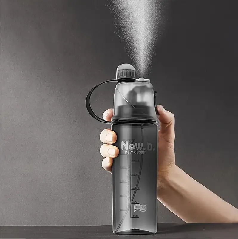 पोर्टेबल BPA मुक्त कस्टम लोगो खेल स्प्रे पानी कप भूसे के साथ पट्टा पर्यावरण के अनुकूल स्पष्ट रिसाव सबूत पानी की बोतल के लिए खेल