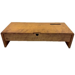 Ash Wood Computer Stand 50x21x13cm <b>Desktop</b> <b>Shelf</b> For Laptop Monitor Phone No Installation Required - Product Image 2