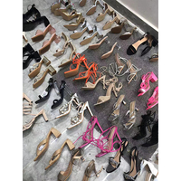Nouvelles sandales à talons hauts confortables de marque mixte, bout pointu, boucle, chaussures pour femmes, matériau PU, haute qualité