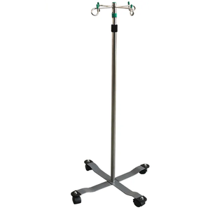 موقف مستشفى بالتنقيط 4 عالي الجودة لحامل التسريب من الفولاذ المقاوم للصدأ - Product Image 2