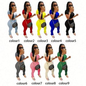 Traje de Verano para Mujer, Manga Corta con Pantalones, Logotipo Personalizado y Diseño Propio Bordado, Traje Liso con Patrón Sólido - Product Image 4