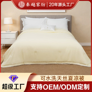 Couette d'été Qinyue Tencel 100% Soie de Mûrier Remplissage 200x230 Usage Domestique Rafraîchissante Lavable - Product Image 5
