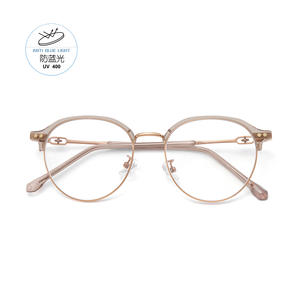 Montura de Gafas Redondas Marca V, Tamaño Mediano, Lentes Acrílicas con Protección Anti Luz Azul, Unisex - Product Image 1