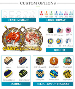 Tùy chỉnh thiết kế logo nhãn tự dính UV không thấm nước SEW-<span class=keywords><strong>on</strong></span> sắt-<span class=keywords><strong>on</strong></span> nổi các bản vá lỗi cho mũ quần áo - Product Image 5