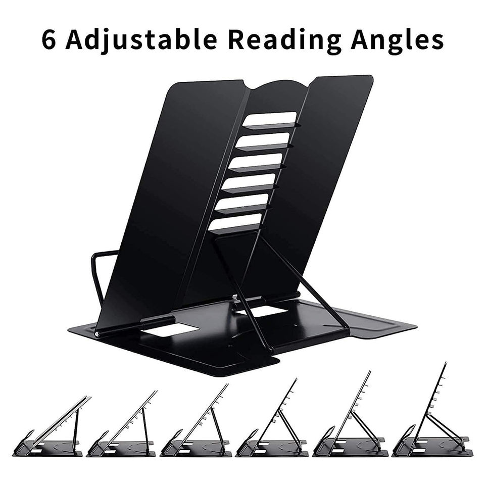 Foldable Metal Book Stand - Adjustable Reading Rack