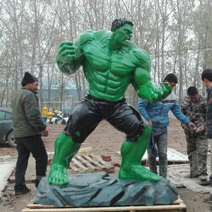 2024 vendita calda dipinto a mano <span class=keywords><strong>Marvel</strong></span> Action Figure famose di supereroi muscolo a grandezza naturale uomo in fibra di vetro <span class=keywords><strong>Hulk</strong></span> statua - Product Image 2