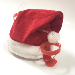 Christmas <b>Drink</b> <b>Hat</b> Red Satin Beer Helmet Party Accessory Unisex Winter Festive <b>Hat</b> - Product Image 2