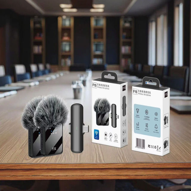 Portable F11-2 3 in 1 Noise Wireless Tiny Dual Mini Wireless MicrophoneReduction Collar Clip Microphone